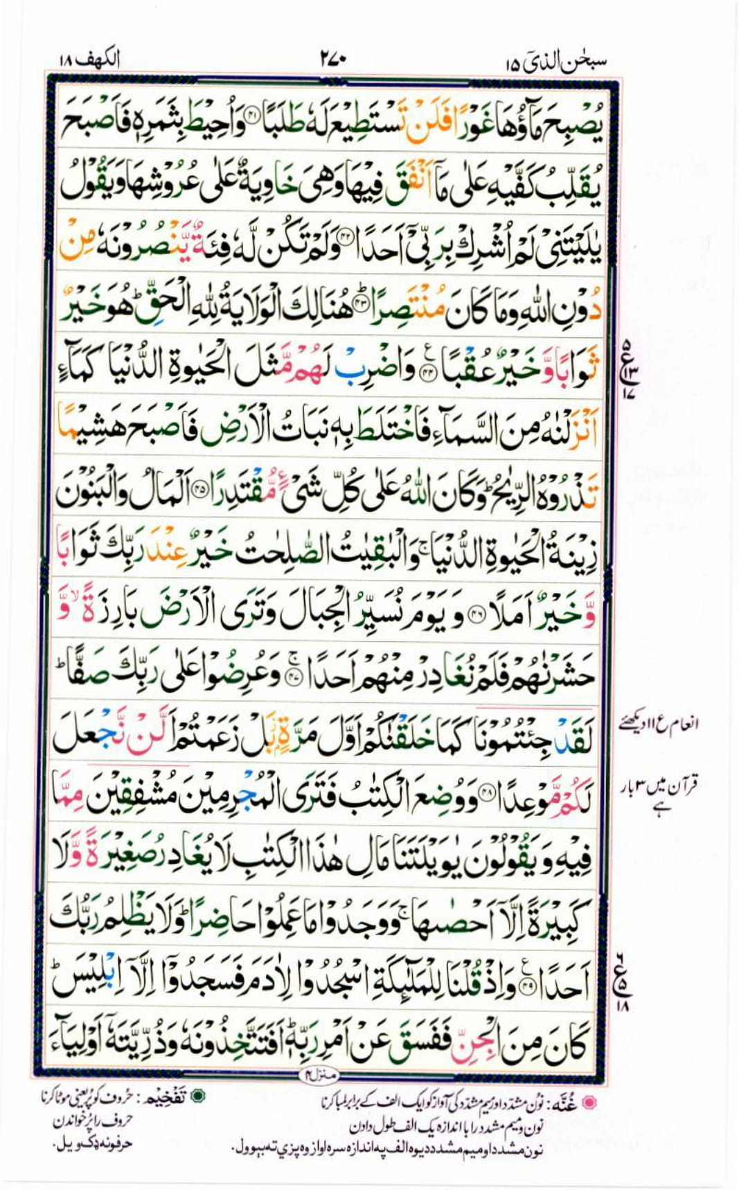 Reading Al Quran Part / Chapter / Siparah 15 Page 270
