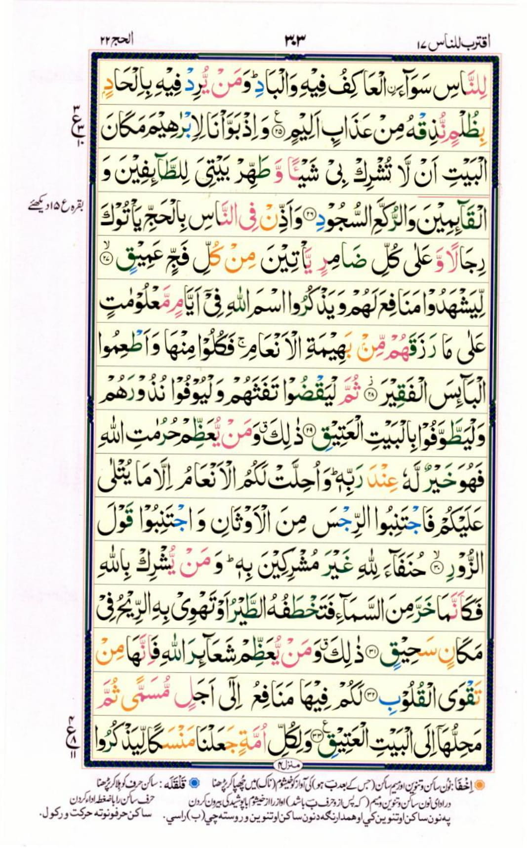 Reading Al Quran Part / Chapter / Siparah 17 Page 303