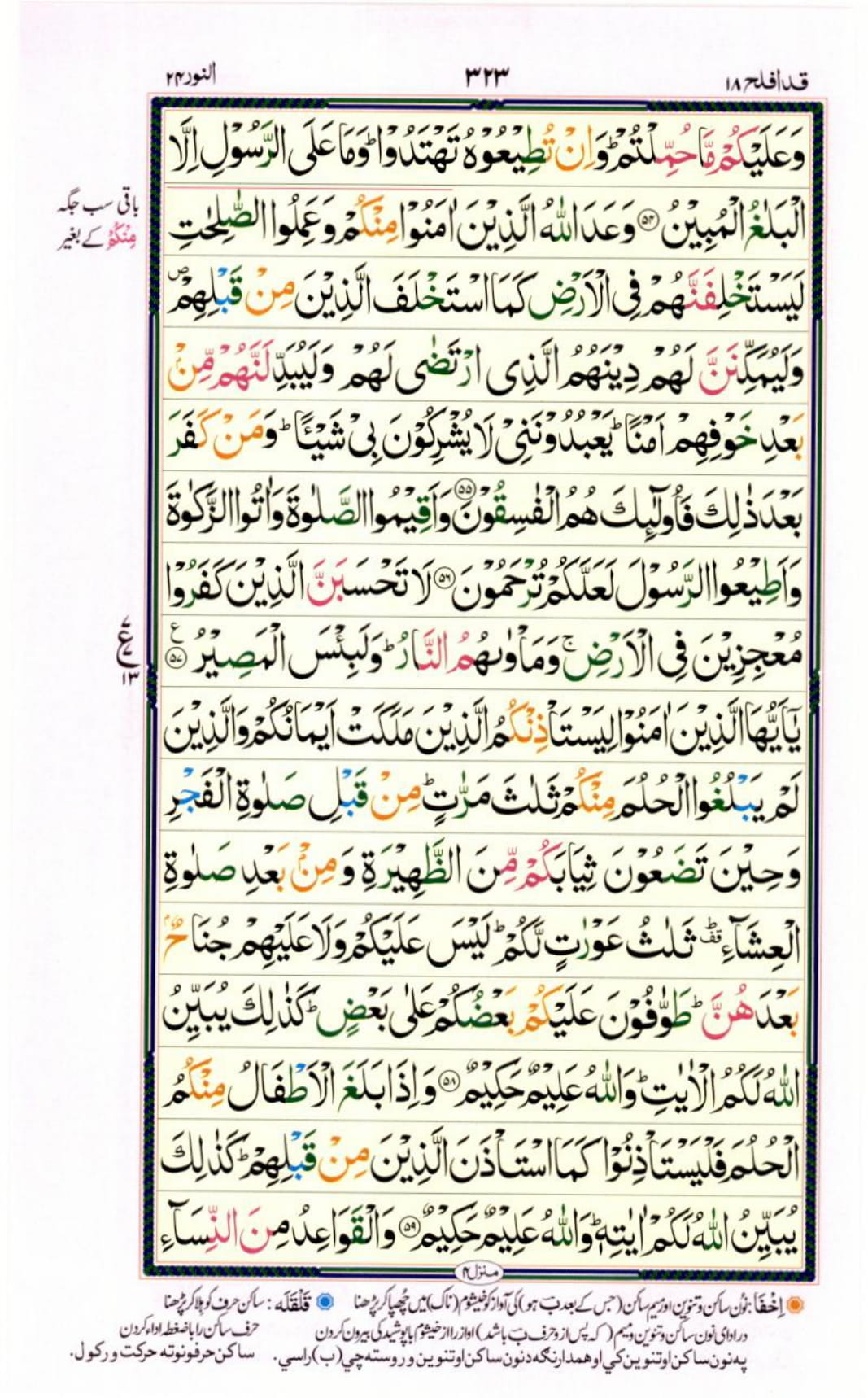 Reading Al Quran Part / Chapter / Siparah 18 Page 323