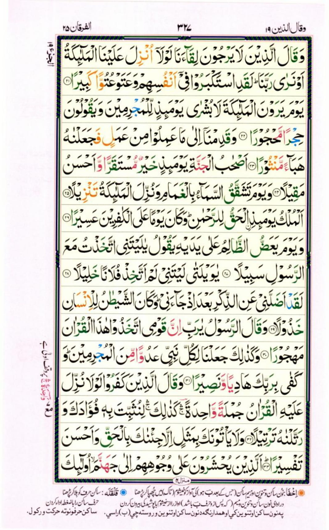 Reading Al Quran Part / Chapter / Siparah 19 Page 327