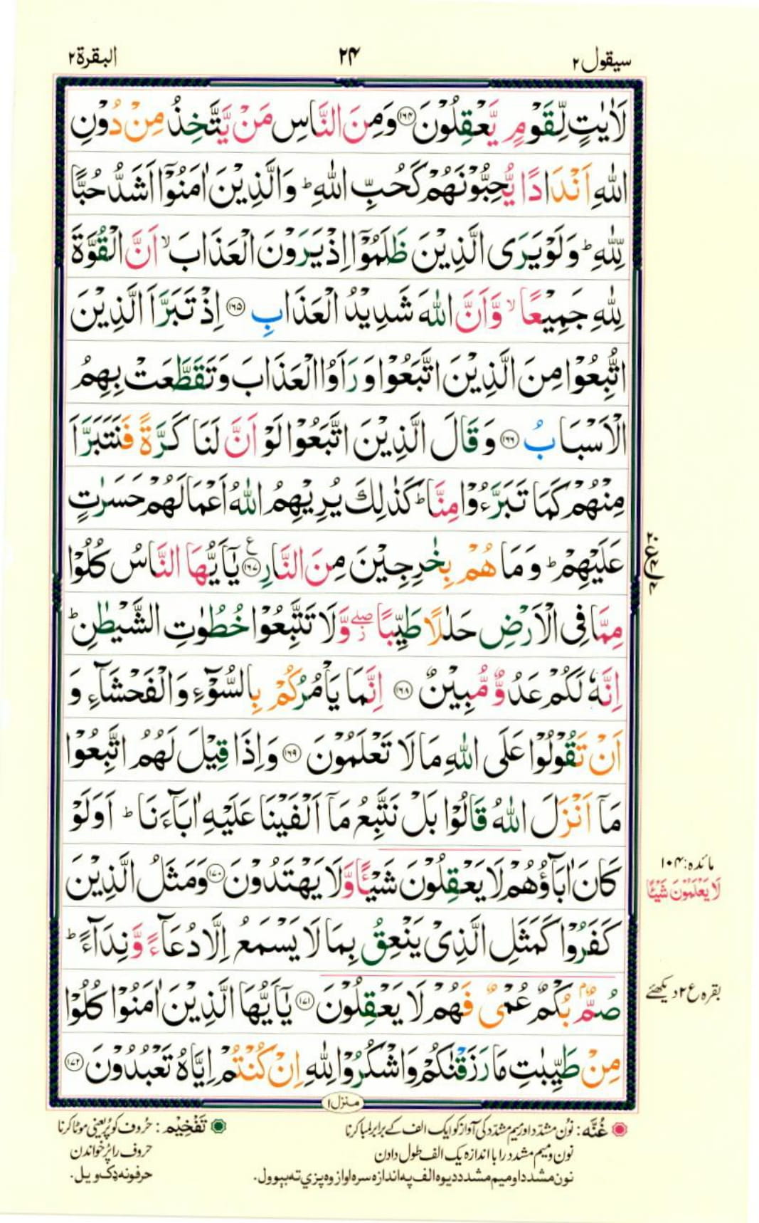 Reading Al Quran Part / Chapter / Siparah 2 Page 24