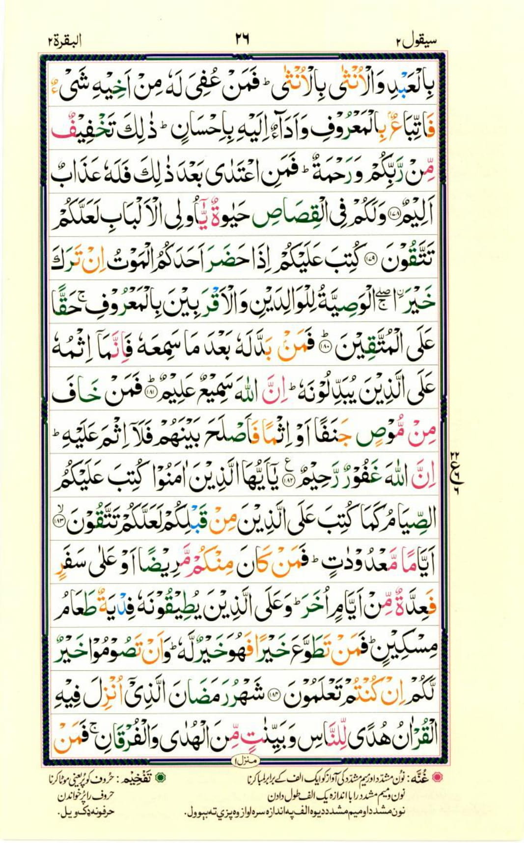 Reading Al Quran Part / Chapter / Siparah 2 Page 26