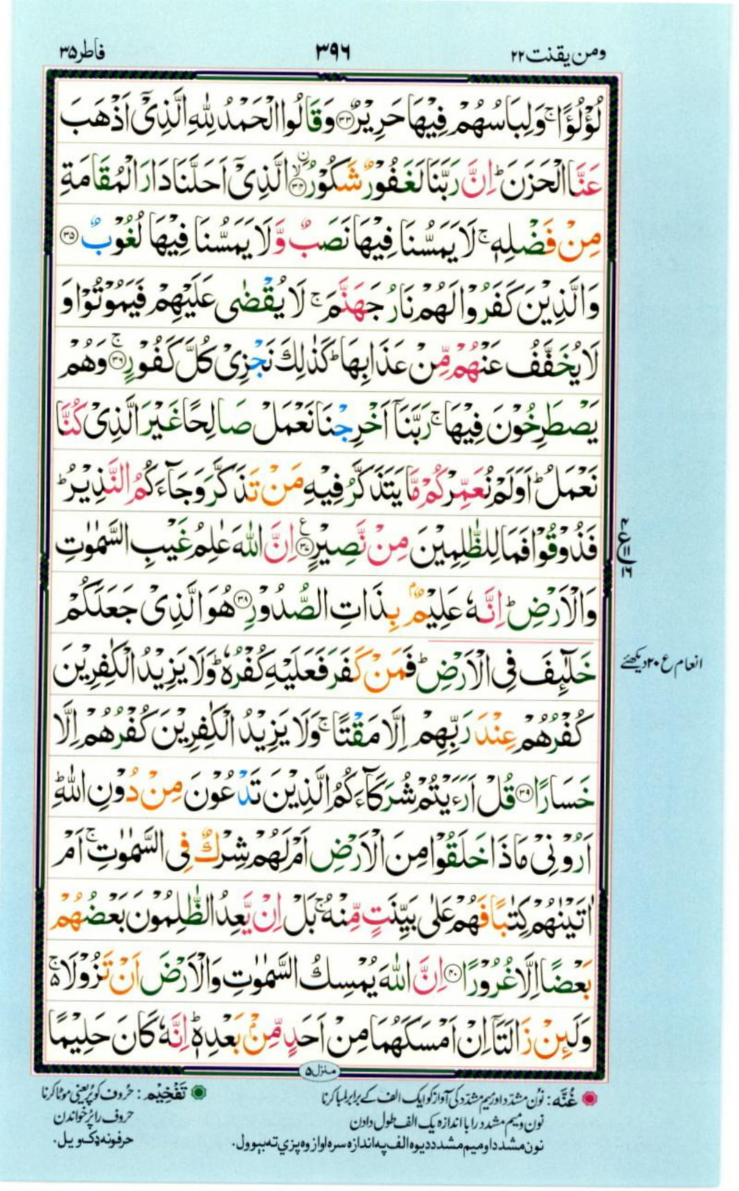 Reading Al Quran Part / Chapter / Siparah 22 Page 396