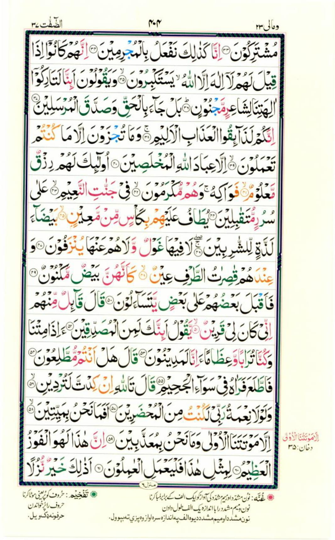 Reading Al Quran Part / Chapter / Siparah 23 Page 404