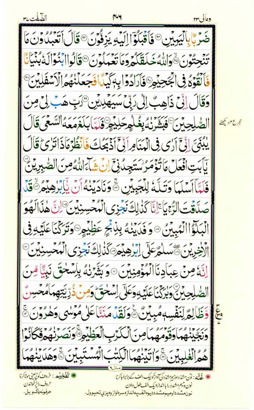 Reading Al Quran Part / Chapter / Siparah 23 Page 406