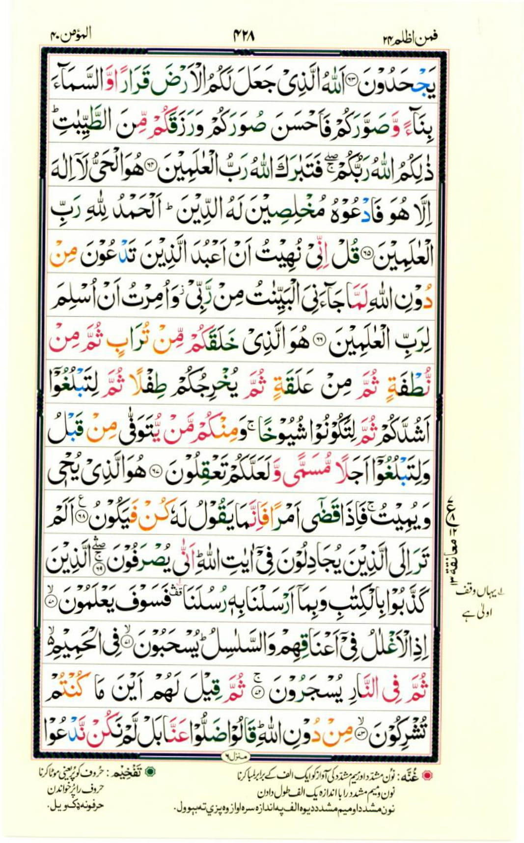 Reading Al Quran Part / Chapter / Siparah 24 Page 428