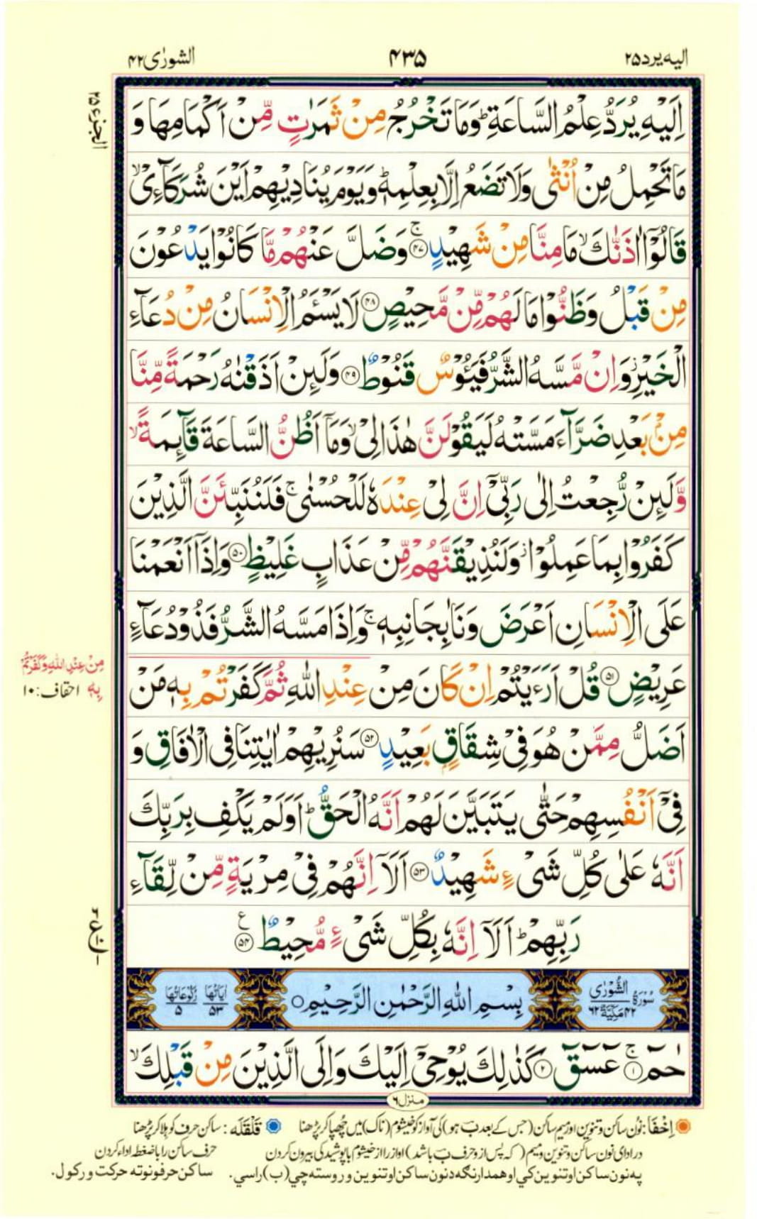 Reading Al Quran Part / Chapter / Siparah 25 Page 435