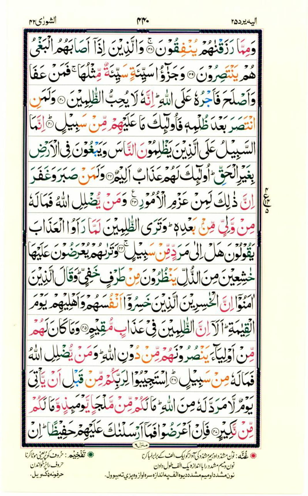 Reading Al Quran Part / Chapter / Siparah 25 Page 440
