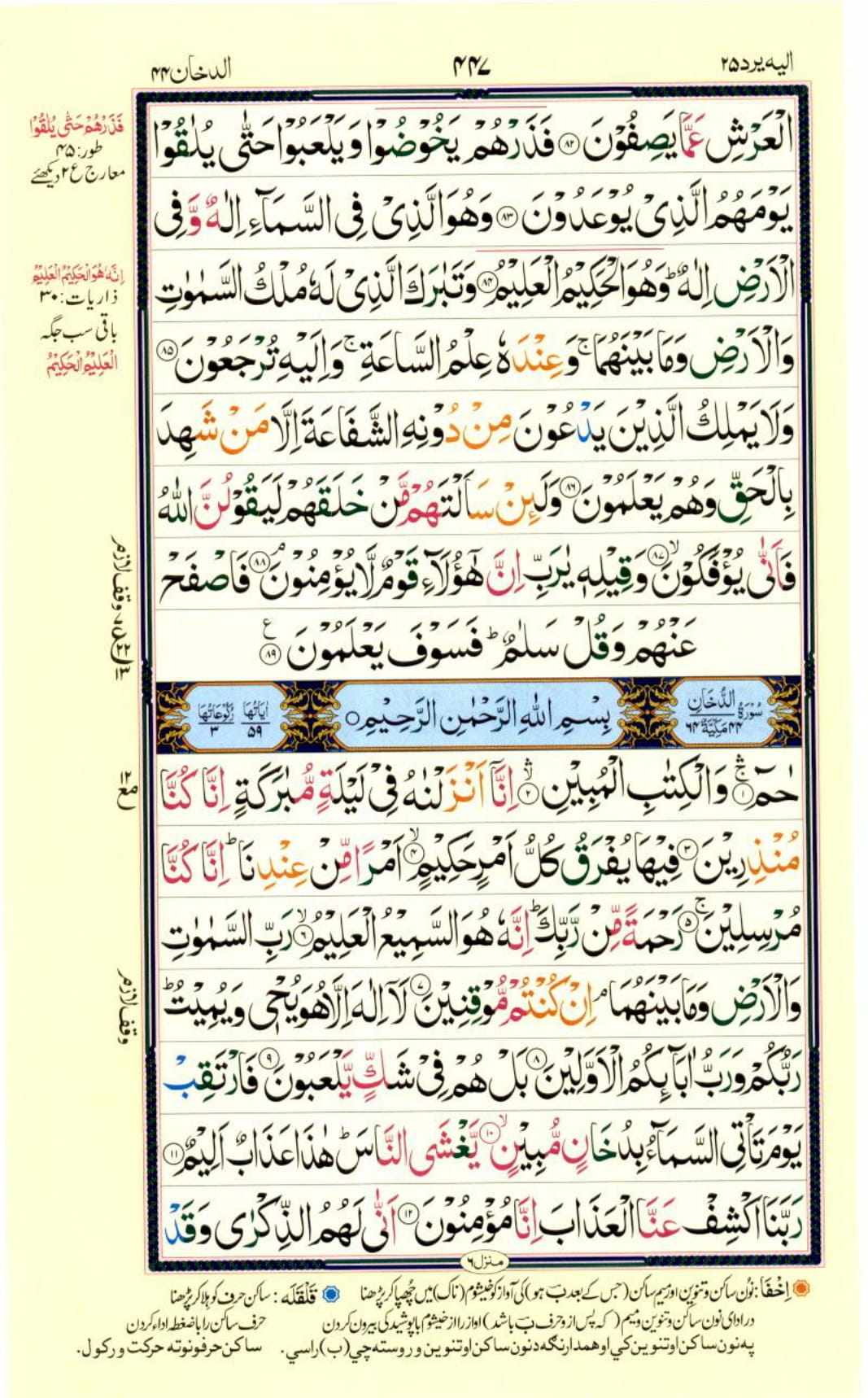 Reading Al Quran Part / Chapter / Siparah 25 Page 447