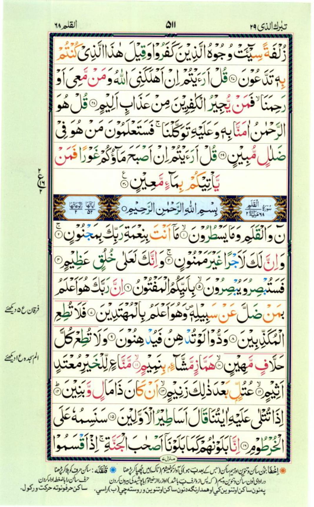 Reading Al Quran Part / Chapter / Siparah 29 Page 511