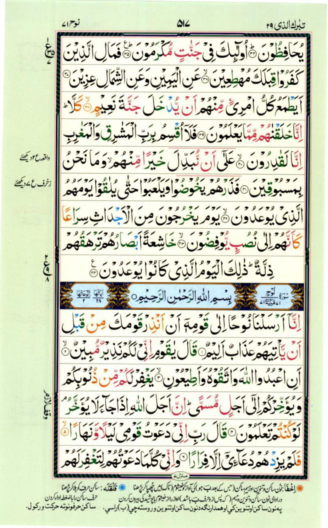 Reading Al Quran Part / Chapter / Siparah 29 Page 517