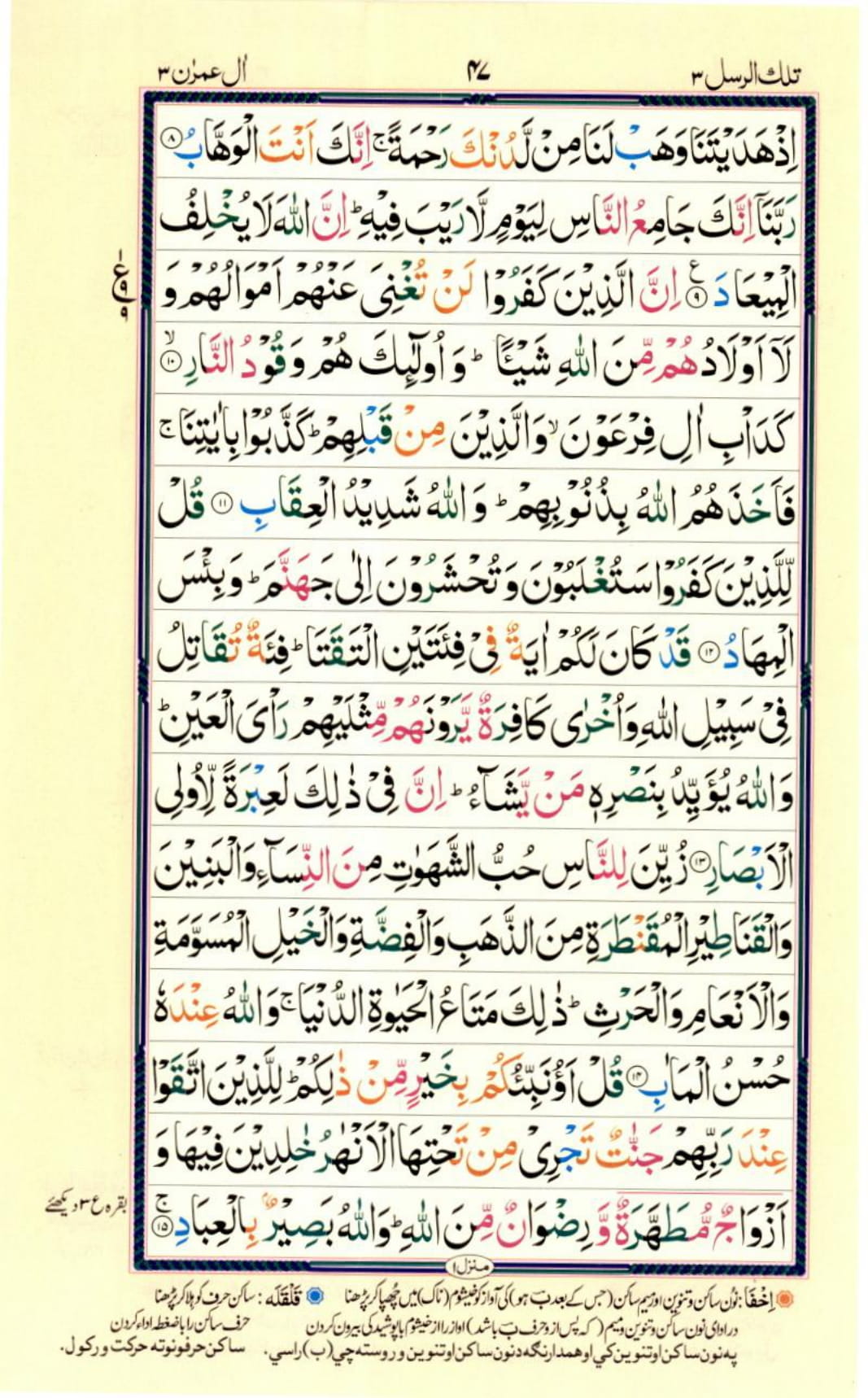 Reading Al Quran Part / Chapter / Siparah 3 Page 47