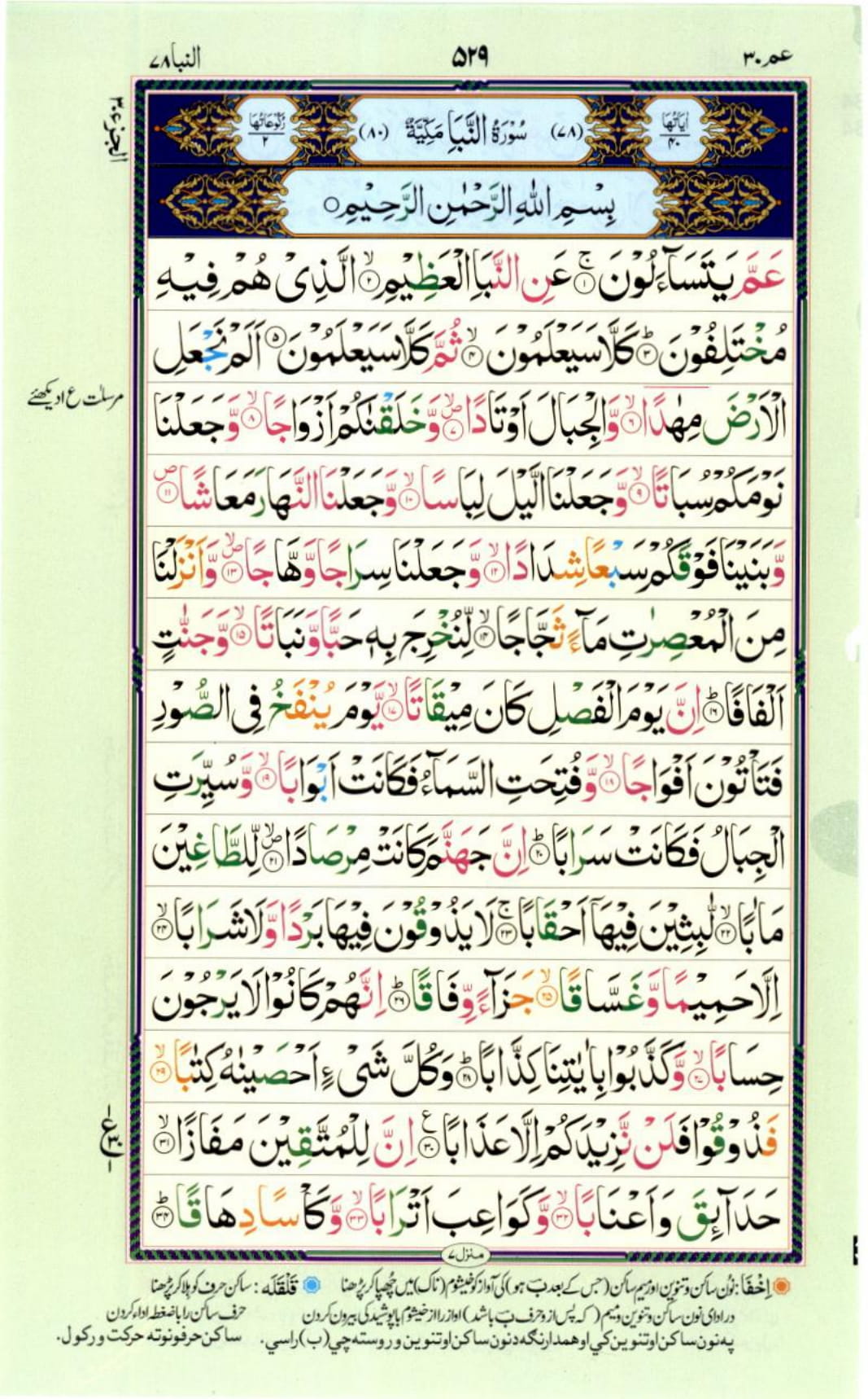 Reading Al Quran Part / Chapter / Siparah 30 Page 529