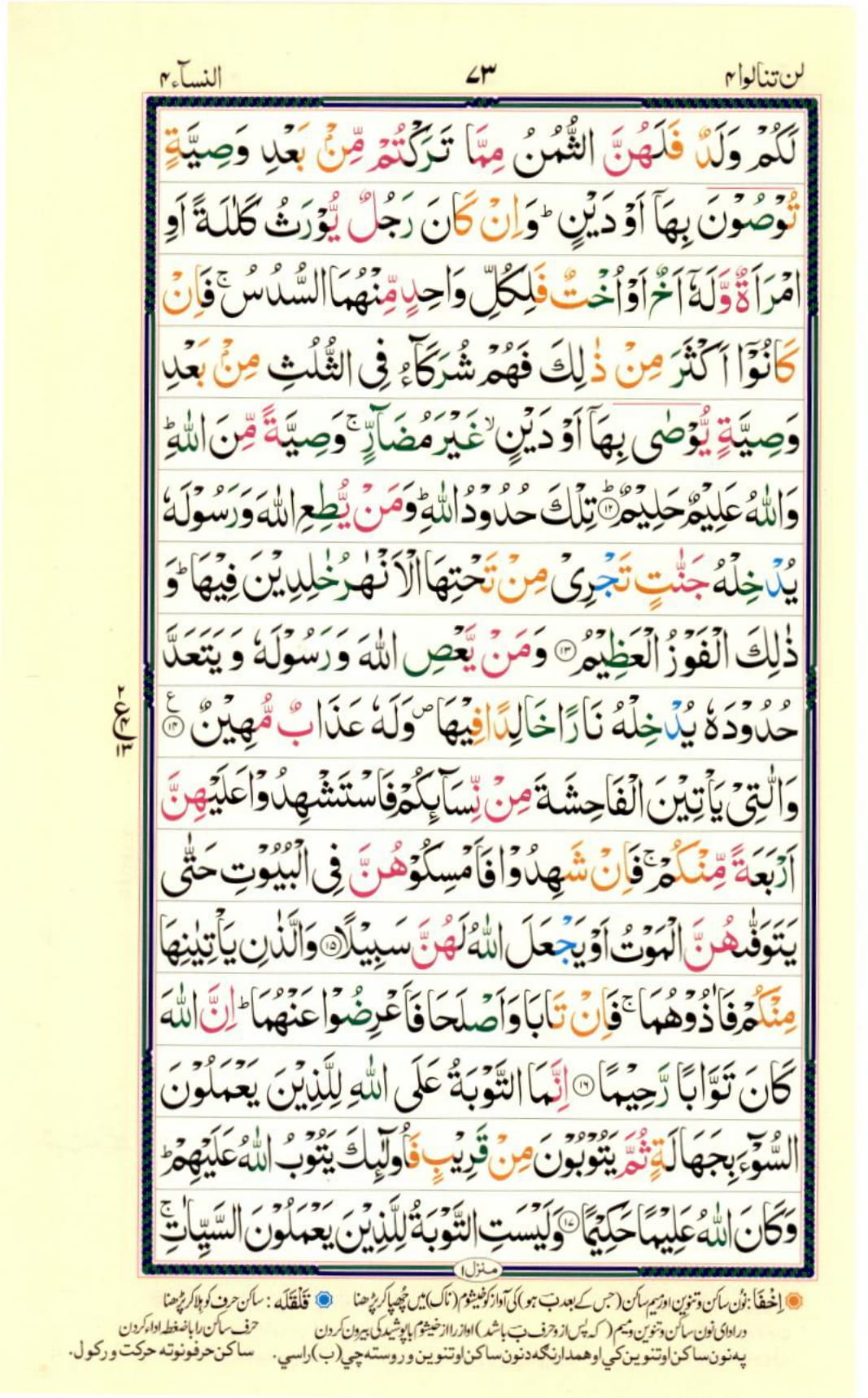 Reading Al Quran Part / Chapter / Siparah 4 Page 73