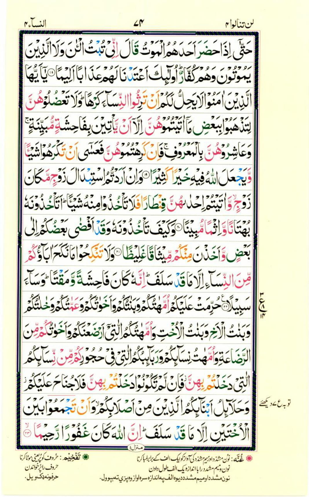 Reading Al Quran Part / Chapter / Siparah 4 Page 74