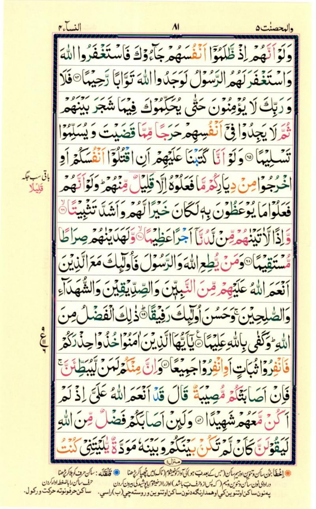 Reading Al Quran Part / Chapter / Siparah 5 Page 81