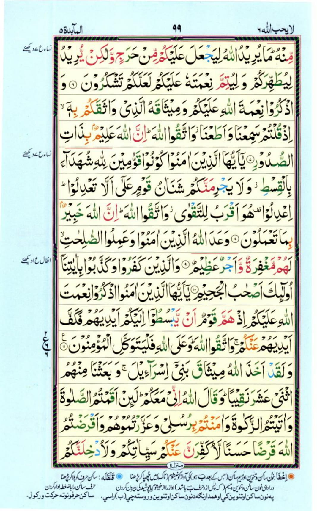 Reading Al Quran Part / Chapter / Siparah 6 Page 99