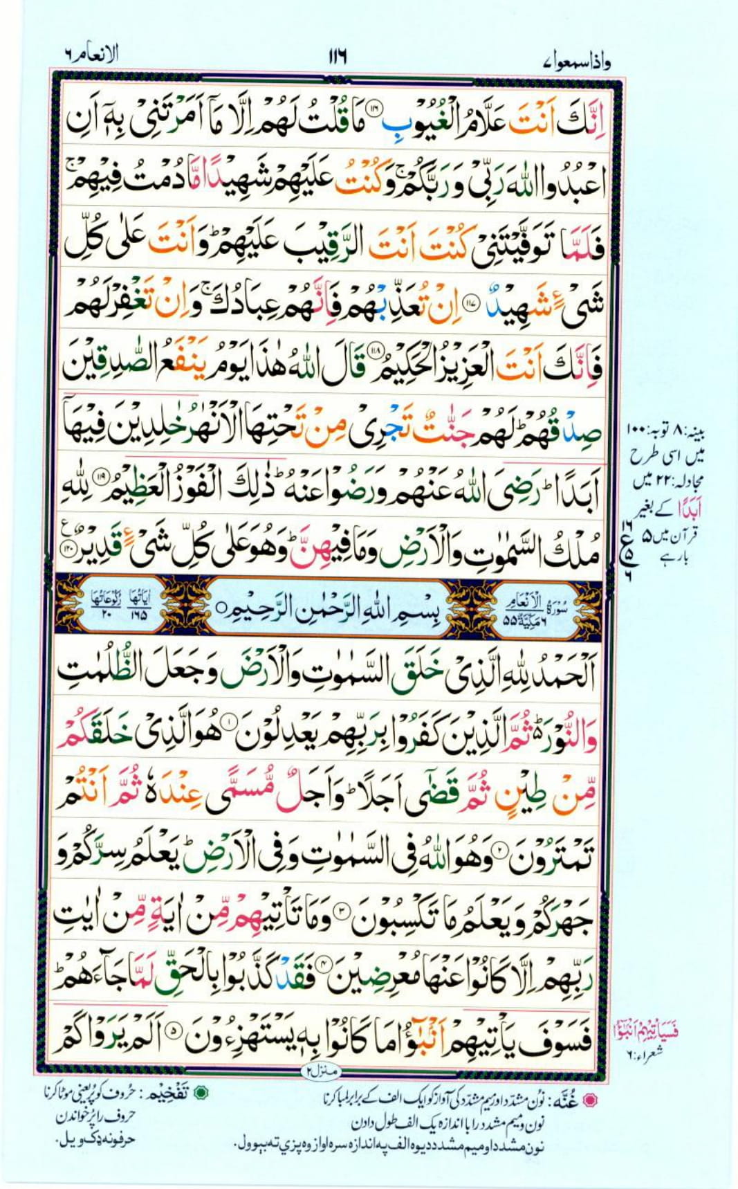 Reading Al Quran Part / Chapter / Siparah 7 Page 116