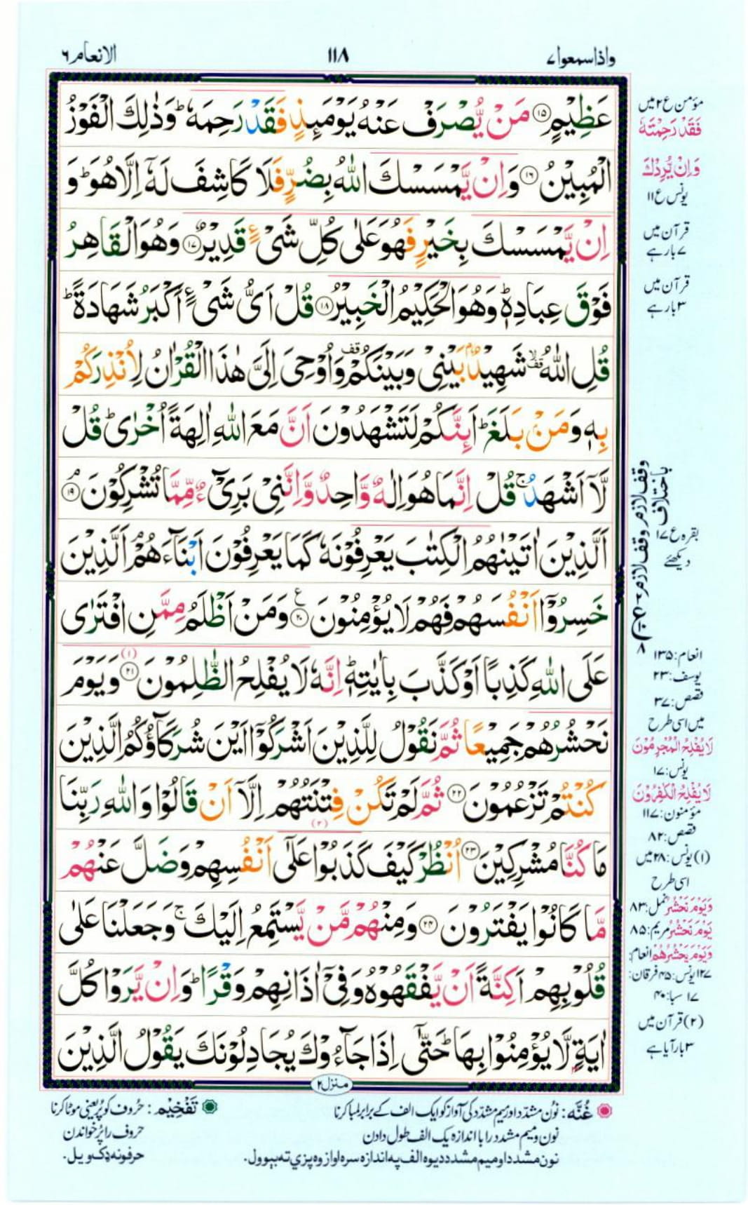 Reading Al Quran Part / Chapter / Siparah 7 Page 118