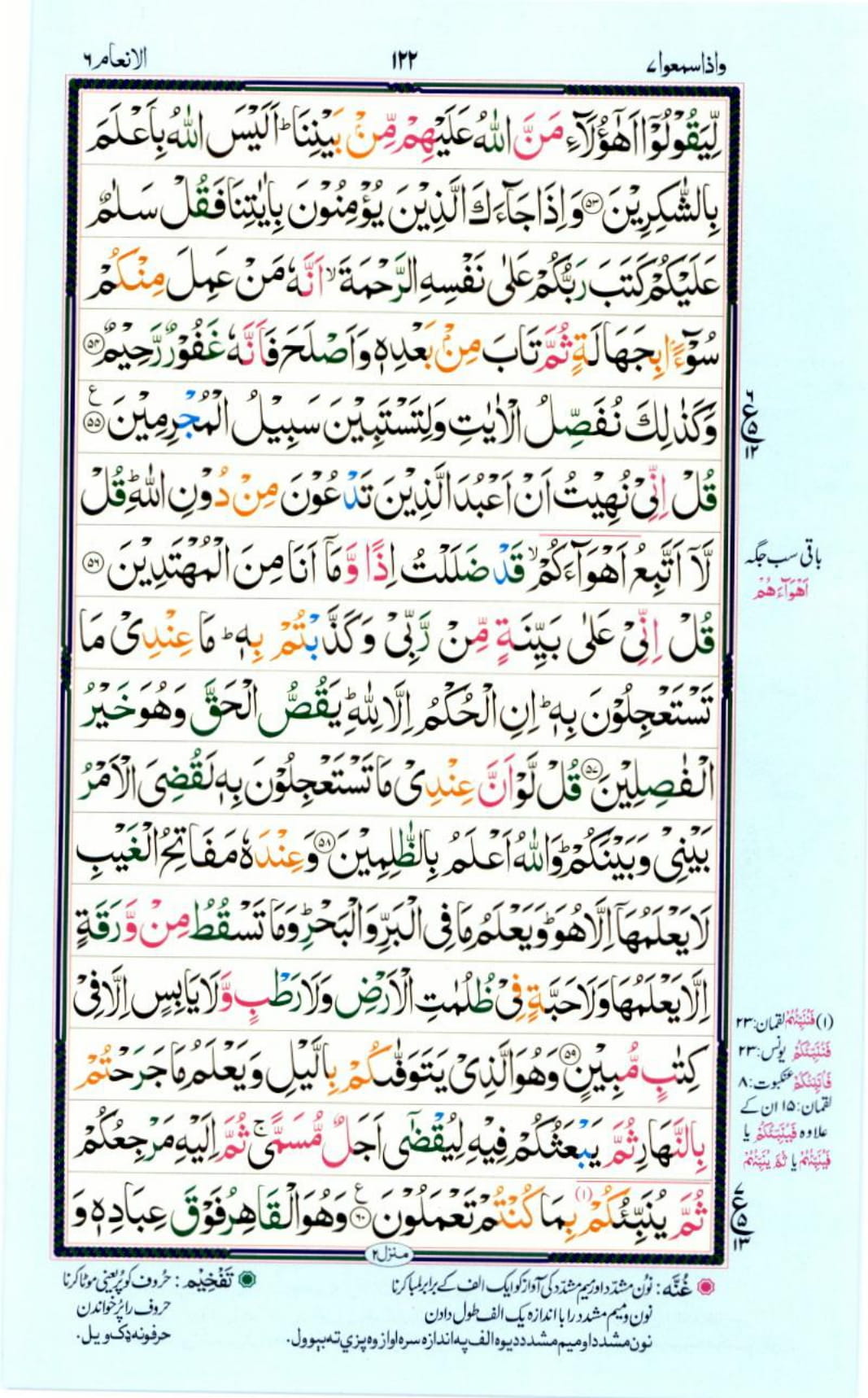 Reading Al Quran Part / Chapter / Siparah 7 Page 122