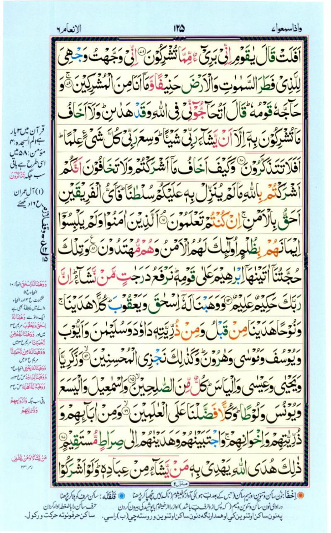 Reading Al Quran Part / Chapter / Siparah 7 Page 125