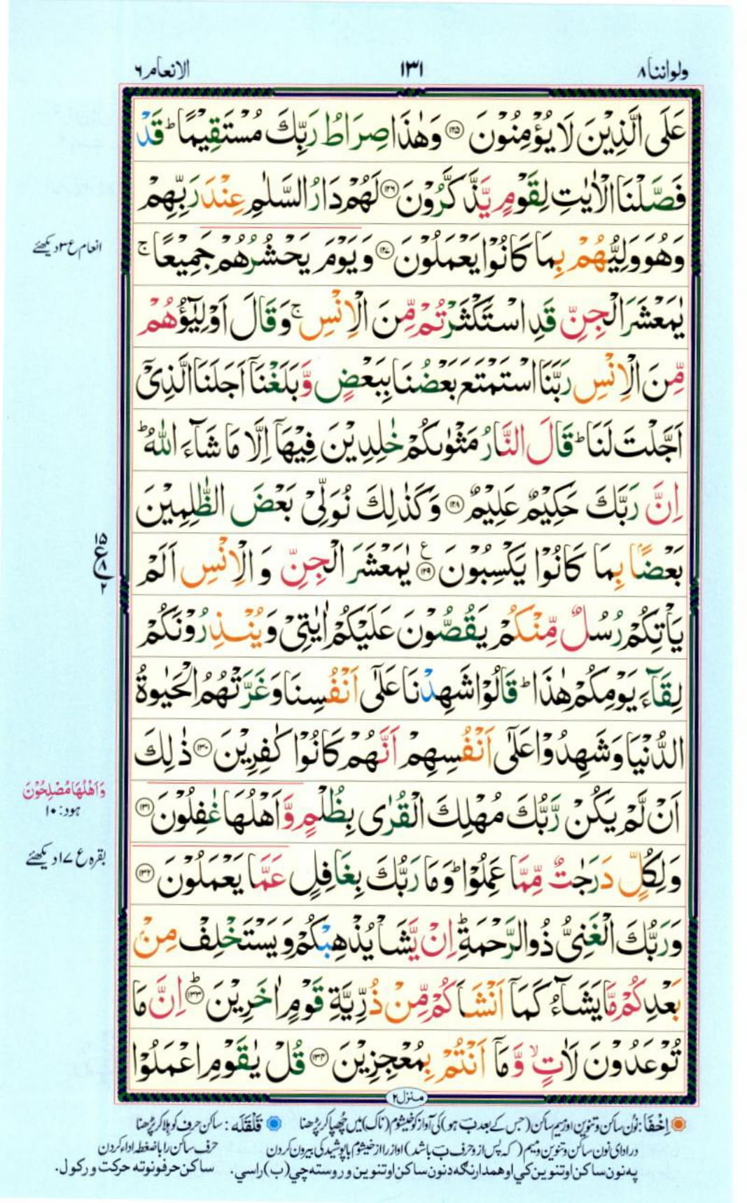 Reading Al Quran Part / Chapter / Siparah 8 Page 131